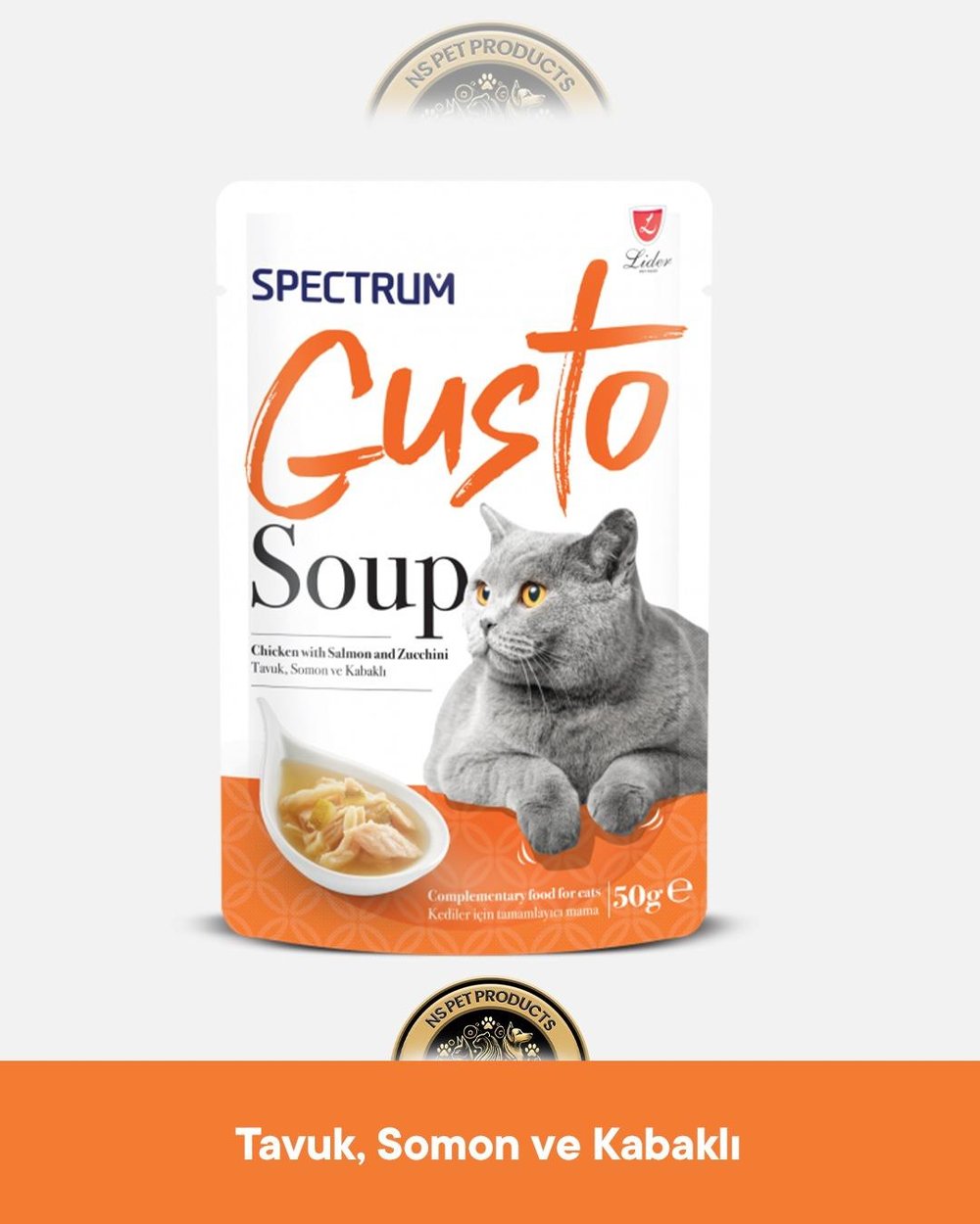 Spectrum Gusto Tavuk Somon ve Kabaklı Kedi Çorbası 50 gram