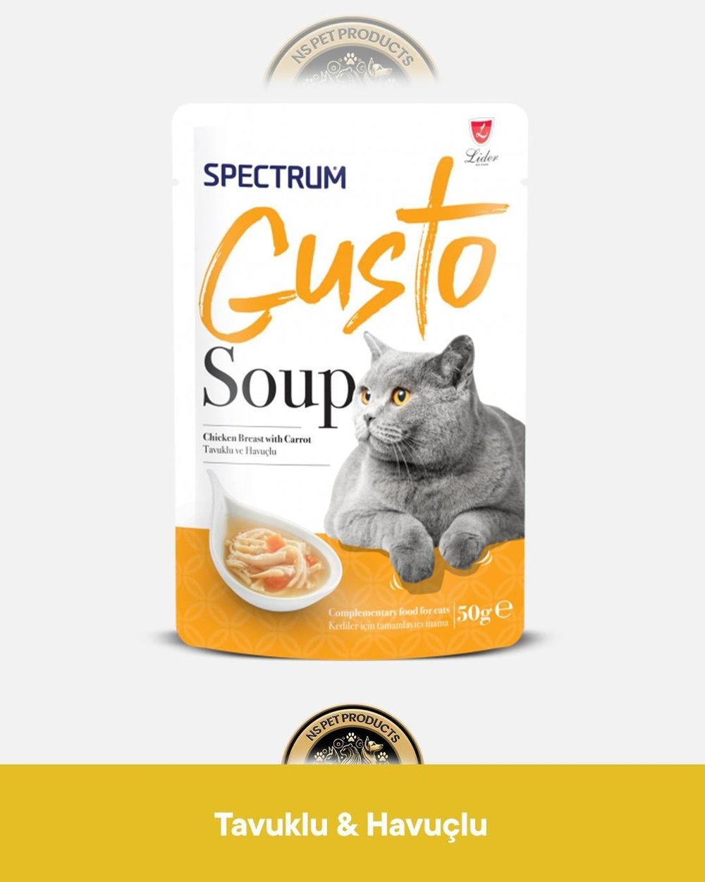 Spectrum Gusto Tavuklu Havuçlu Kedi Çorbası 50 gram