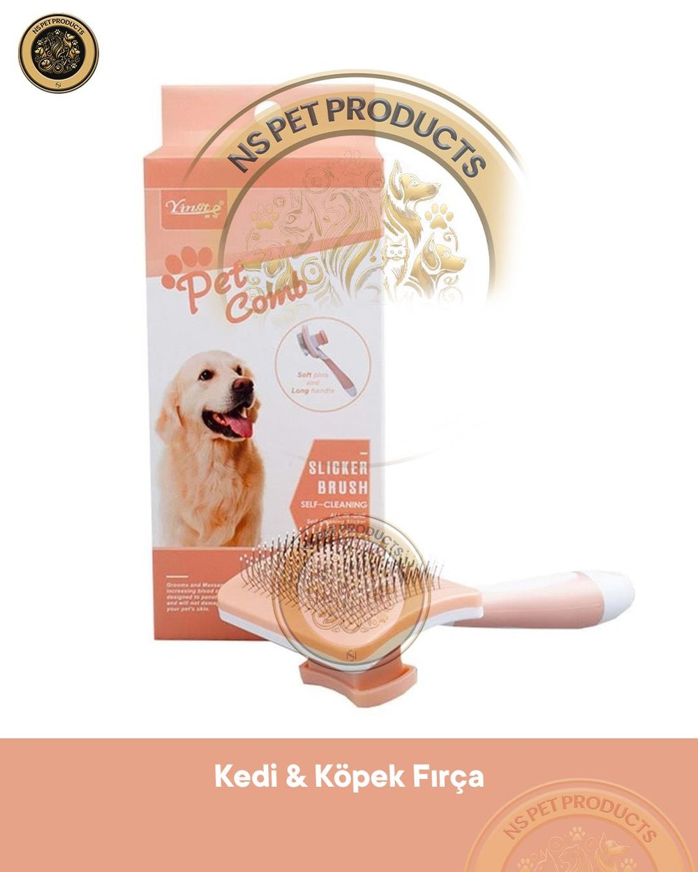 Sustali Tel Uç Kedi Köpek Fırça Yavruağzı Medium