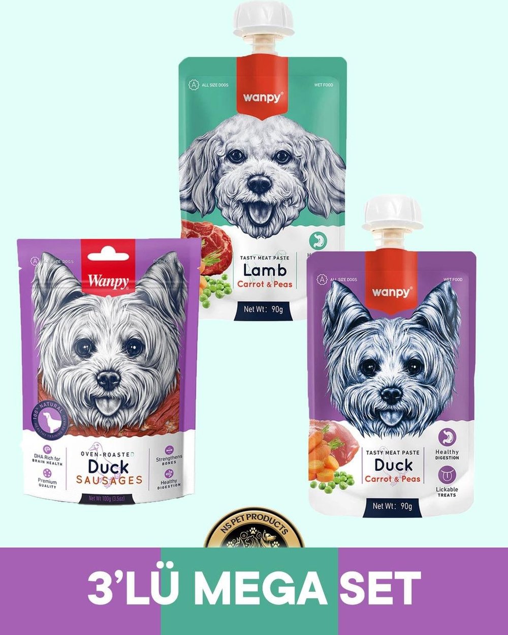 Wanpy Köpek Maması 3'lü Mega Set  - 3