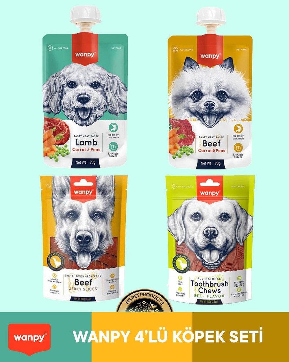 Wanpy Köpek Maması 4'lü Köpek Set - 1