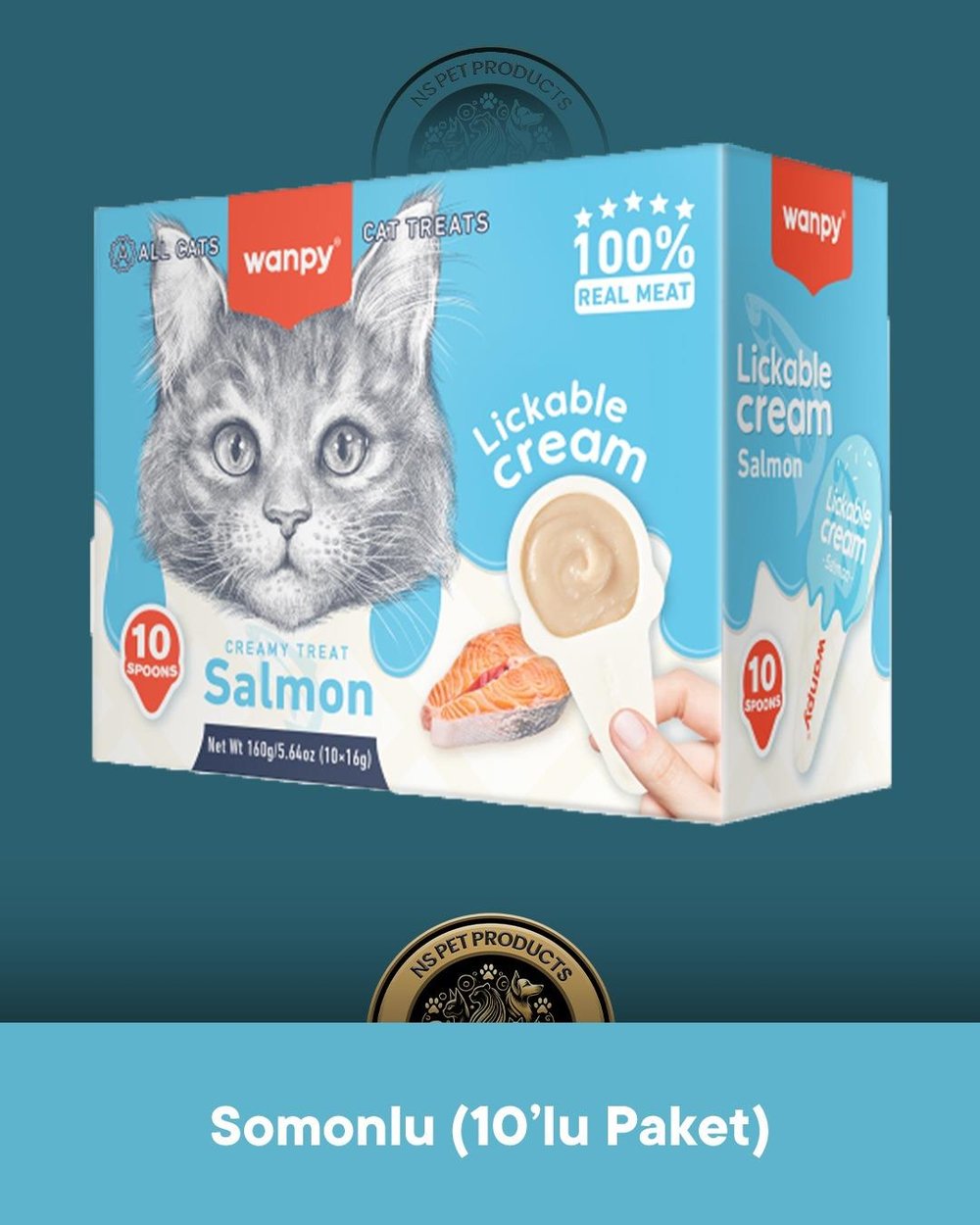 Wanpy Lickable Cream Somonlu Kedi Ödül Maması 10x16 gram