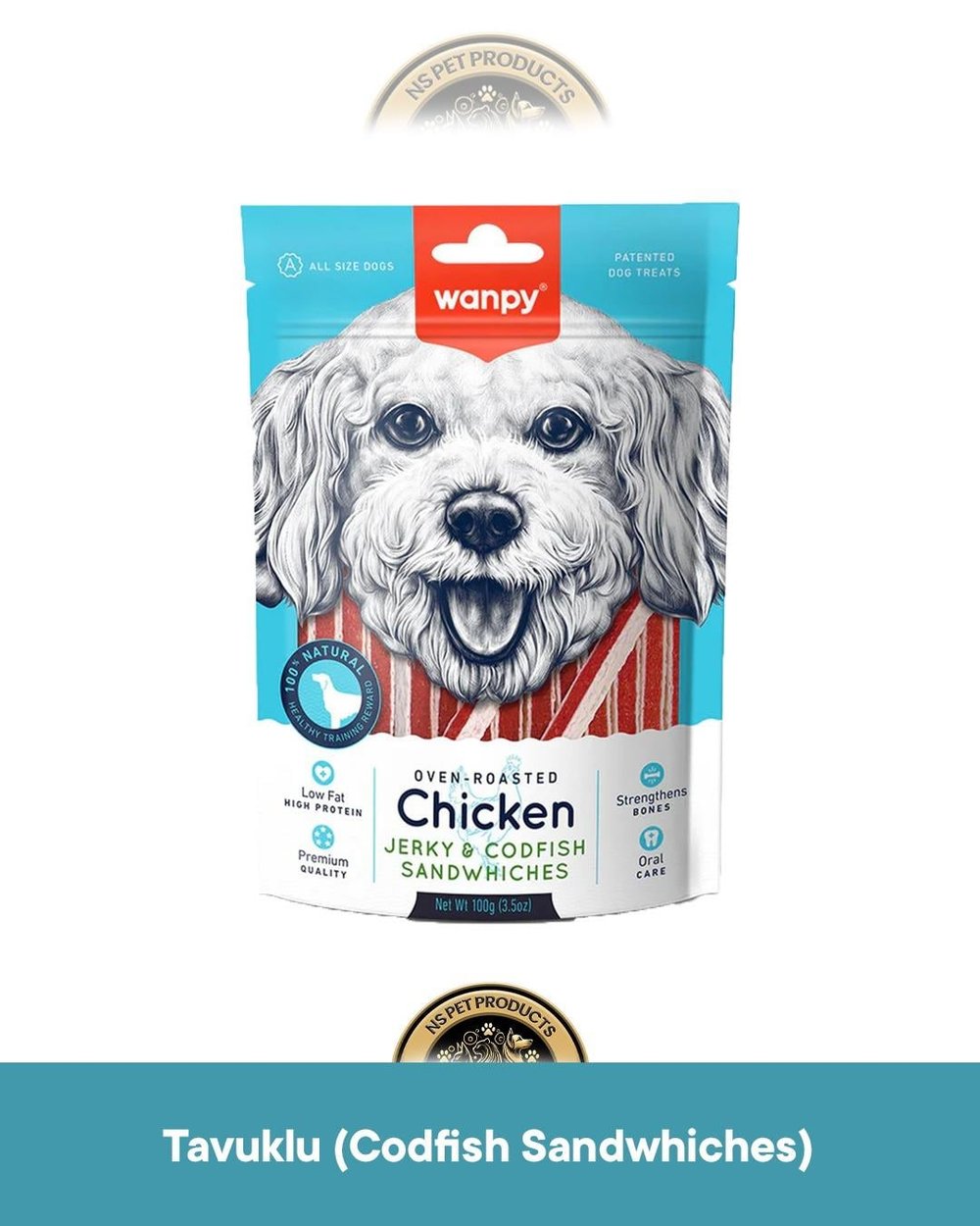 Wanpy Tavuklu & Morina Balıklı Sandwich Köpek Ödül Maması 100 gram