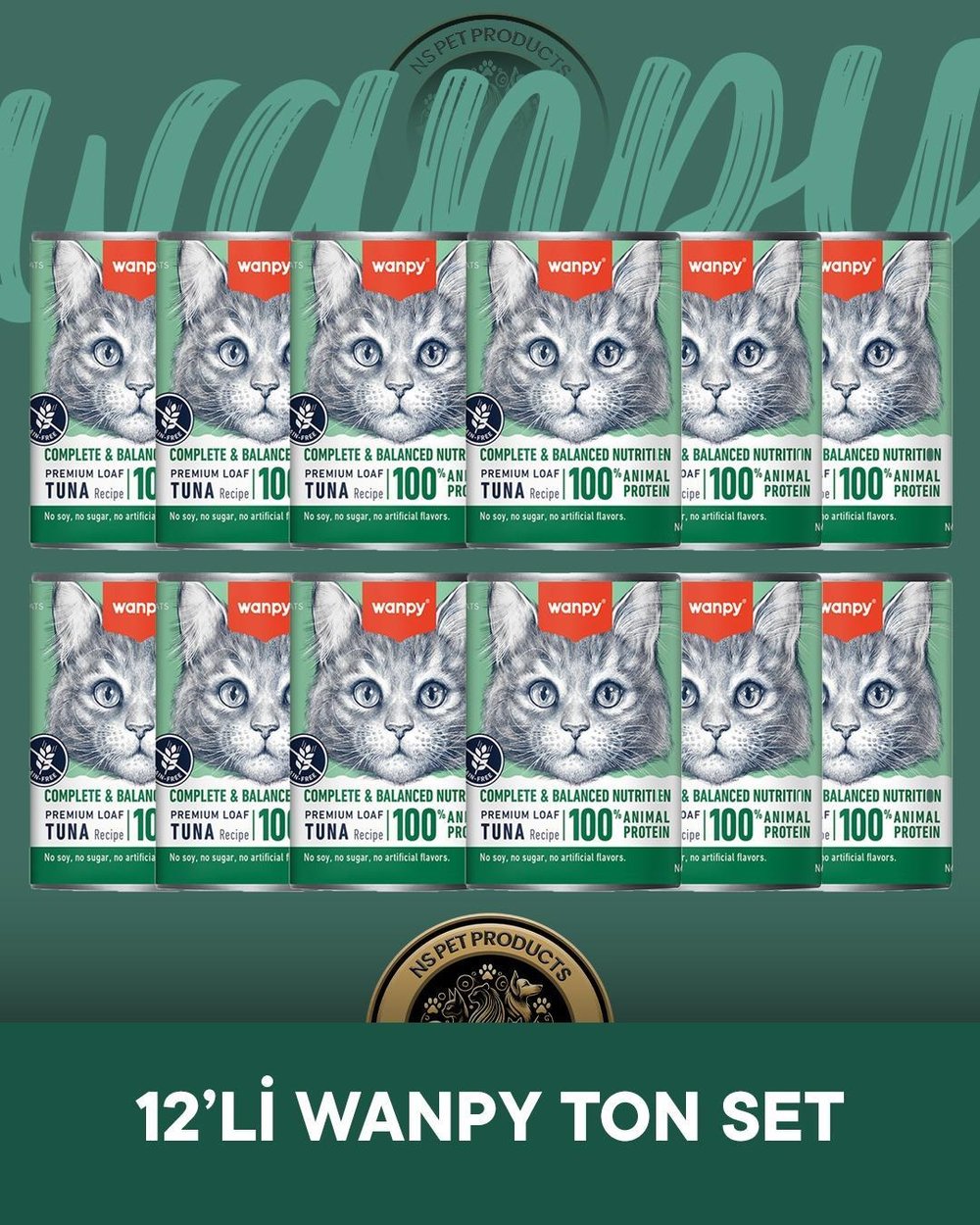 Wanpy Ton Balıklı Ezme Kedi Konservesi 12x375 gr