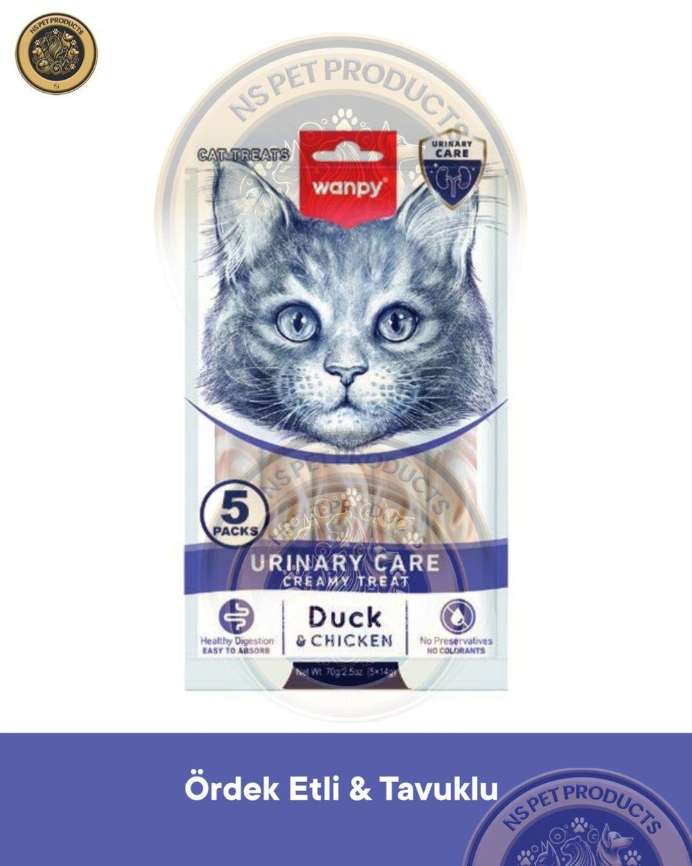 Wanpy Urinary Care Ördek-Tavuk Kedi Krema Ödülü 5x14gr