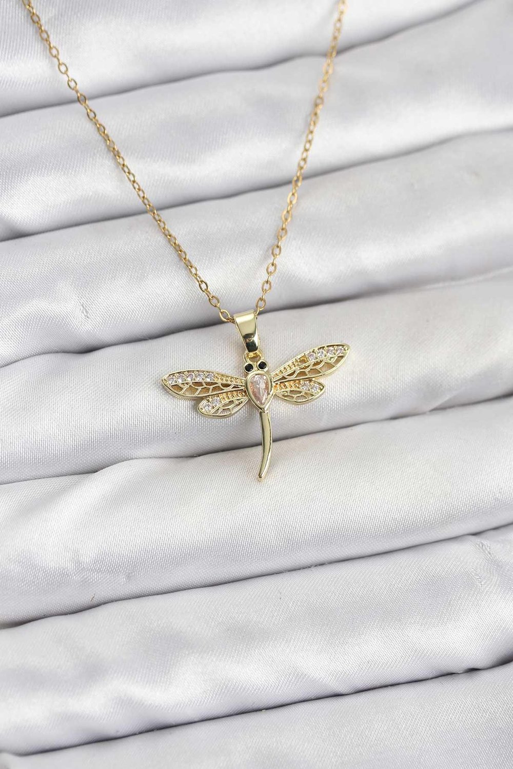316L Çelik Zincir Gold Renk Yusufçuk Model Kadın Kolye – PRT3500EB09751