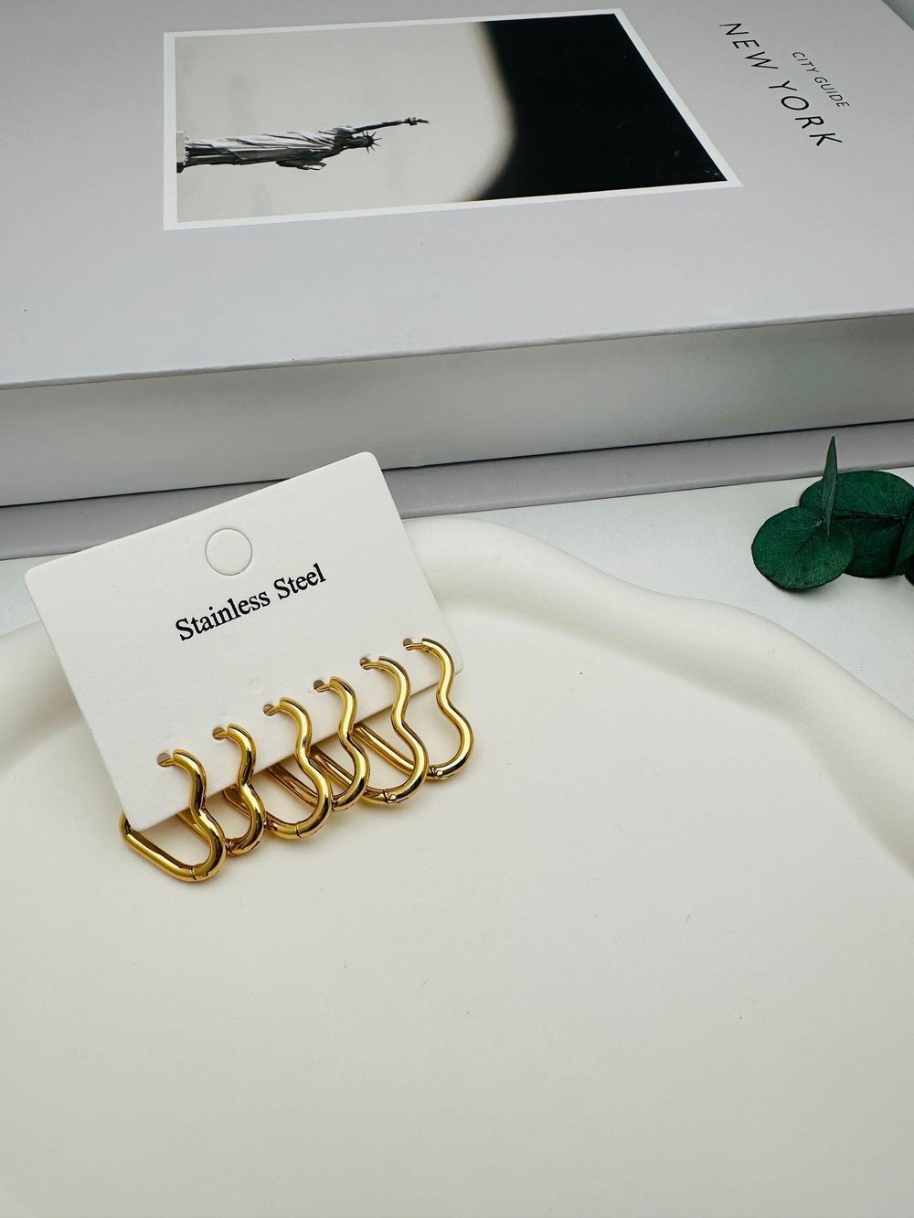 6Lı Set Çelik Küpe (gold) Kp506-1