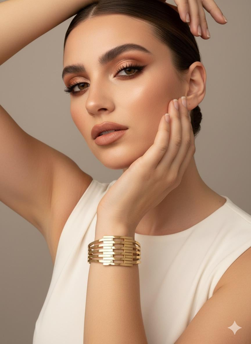 6lı Kaburga Çelik Kelepçe (Gold) 1030-02
