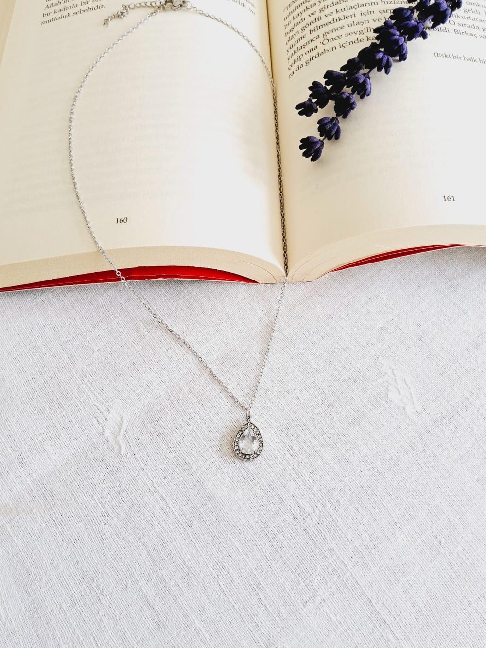 Beyaz Taşlı Pandora Çelik Kolye (Gümüş) 0106158-01