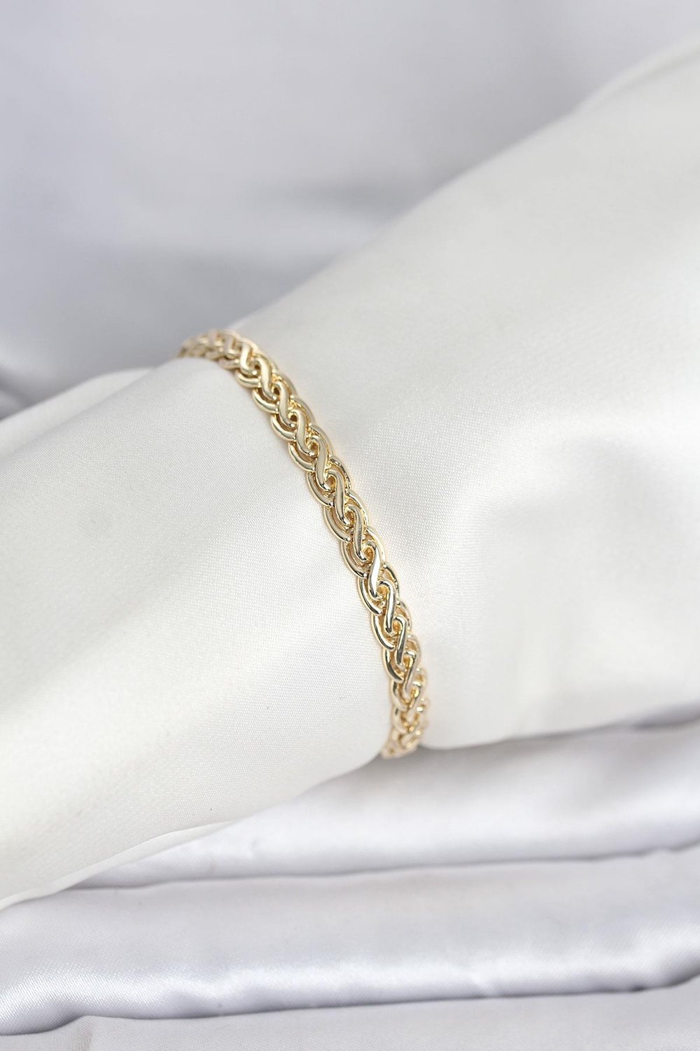 14K Gold Renk Sarmal Zincir Model Kadın Bileklik - PRT3500EB10354