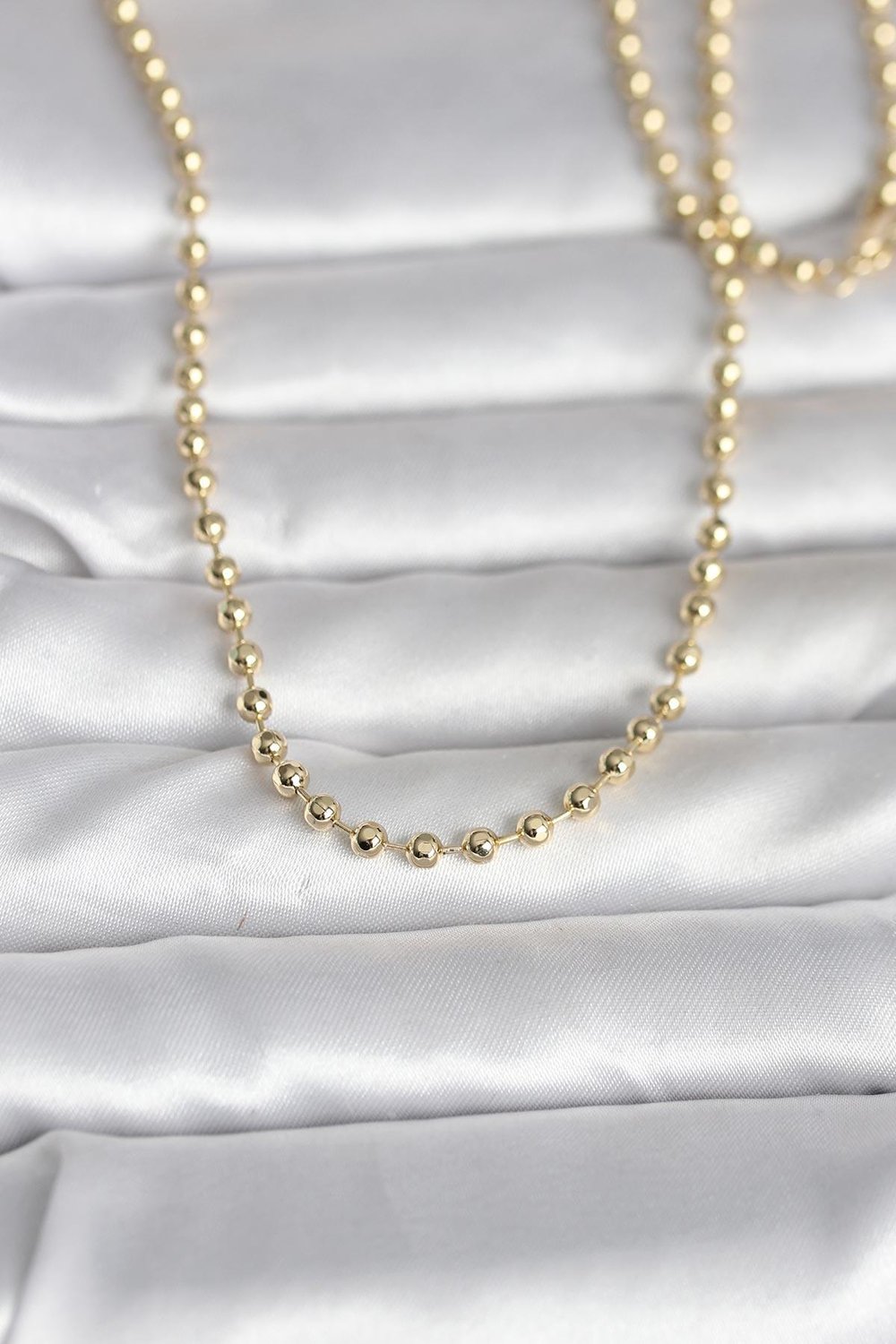 14K Gold Renk Top Zincirli Model 60cm Kadın Kolye - PRT3500EB10313