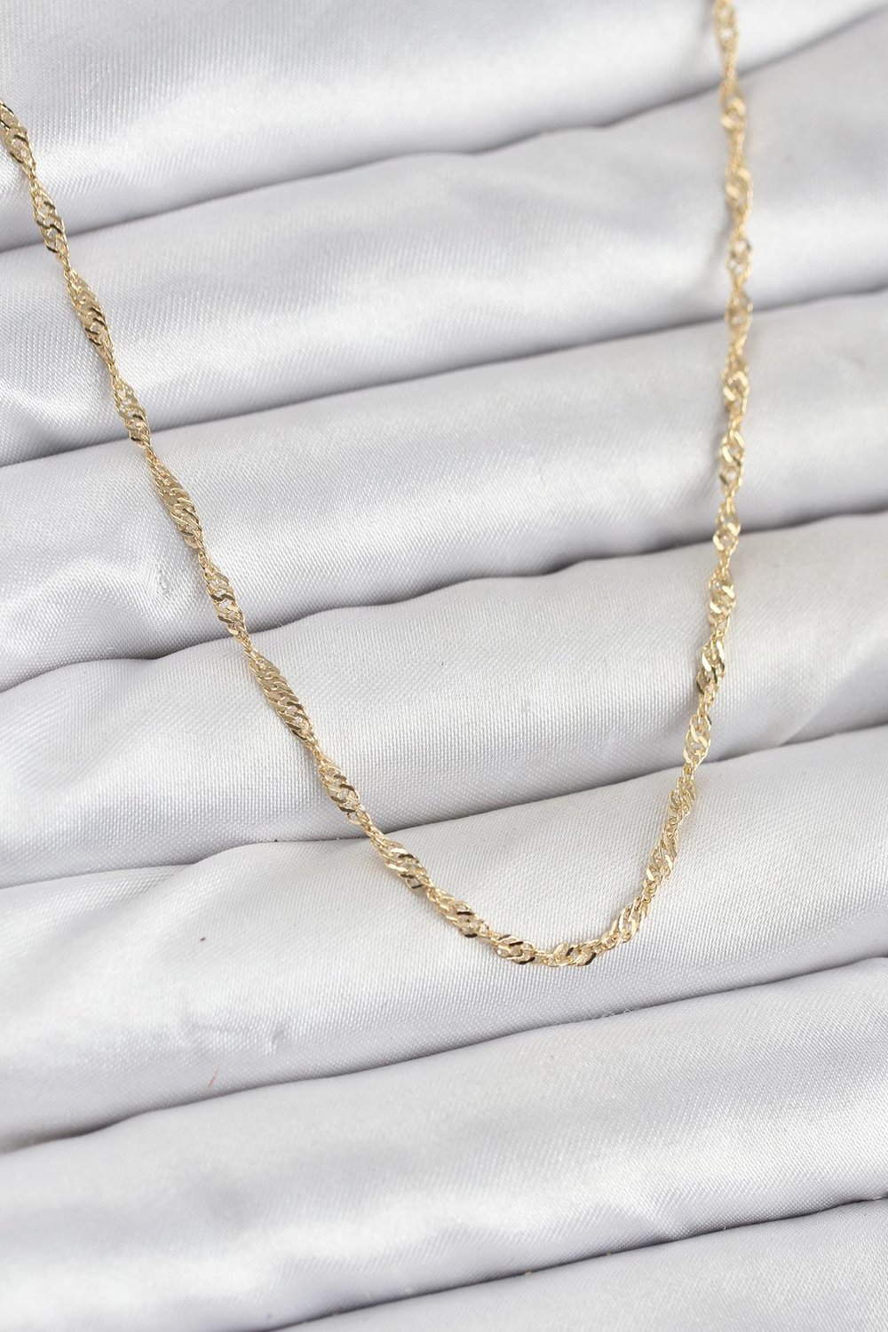 14K Gold Renk Yassı Burgulu Model Kadın Kolye - PRT3500EB10247