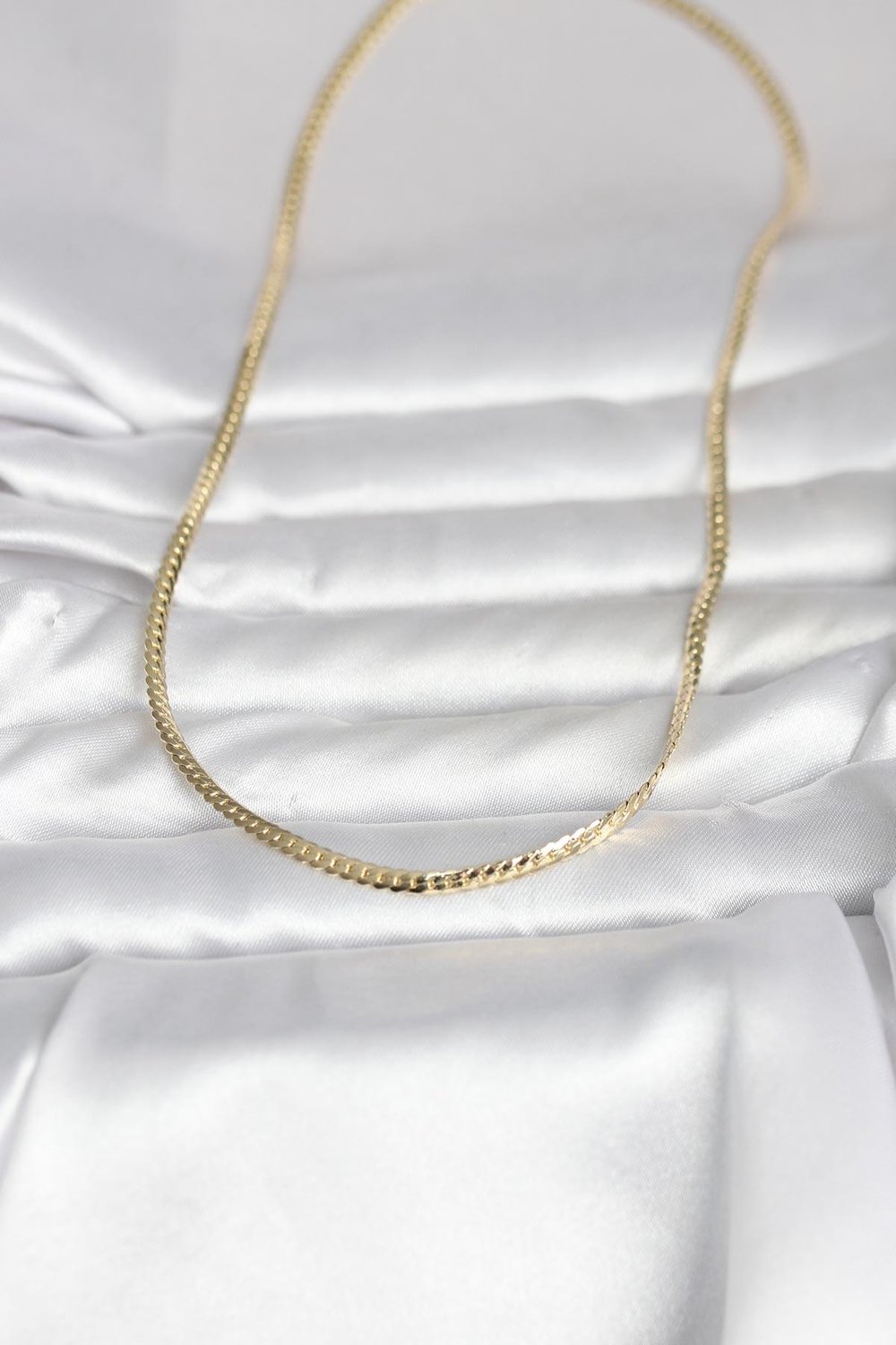 14K Gold Renk Yassı Zincir Model 45cm Kadın Kolye - PRT3500EB10328