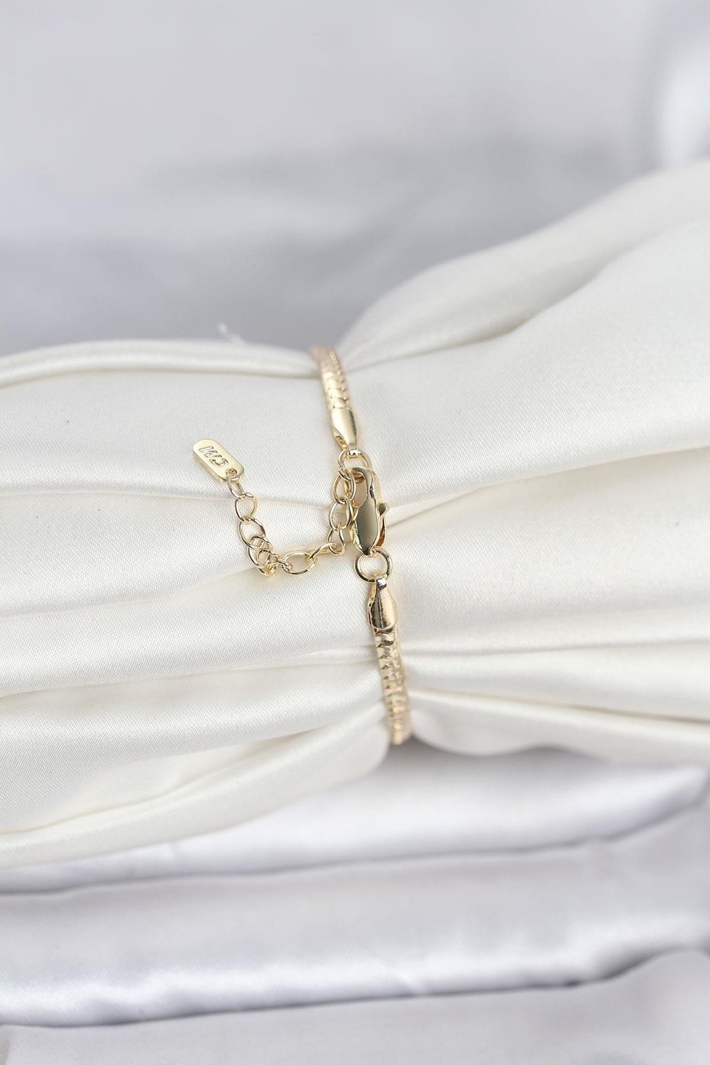 14K Gold Renk Yassı Zincir Model Kadın Bileklik - PRT3500EB10347