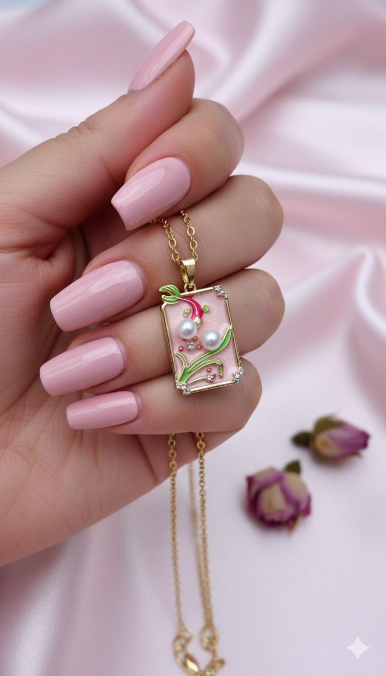 Mineli  Çelik Kolye (Gold) 010736
