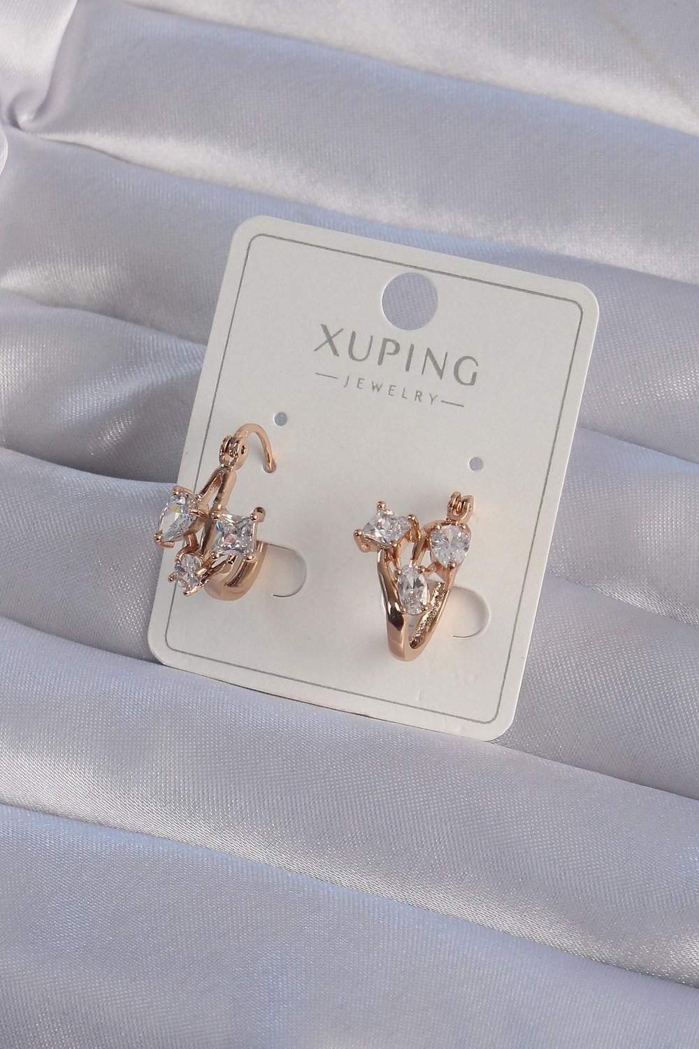 XUPİNG Rose Renk Zirkon Taşlı Halka Küpe – PRT3500EB02095