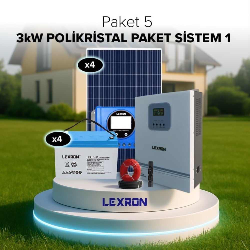 1200W Jel Akülü Solar Enerji Paketi | Off-Grid Güneş Enerjisi Sistemi