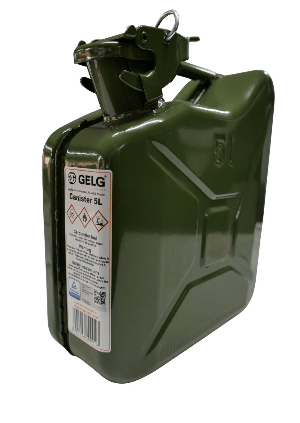 Gelg 5 Litre Metal Benzin Bidonu - Asker Yeşili