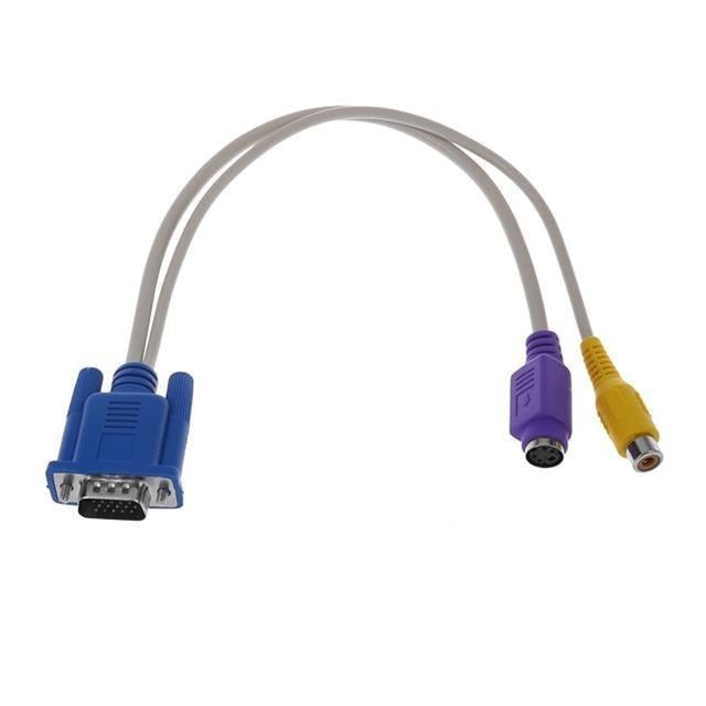 Elektromer Vga 15 Pin Erkek - 1 Rca Dişi+Mini DIN Dişi 10 Cm Kablo