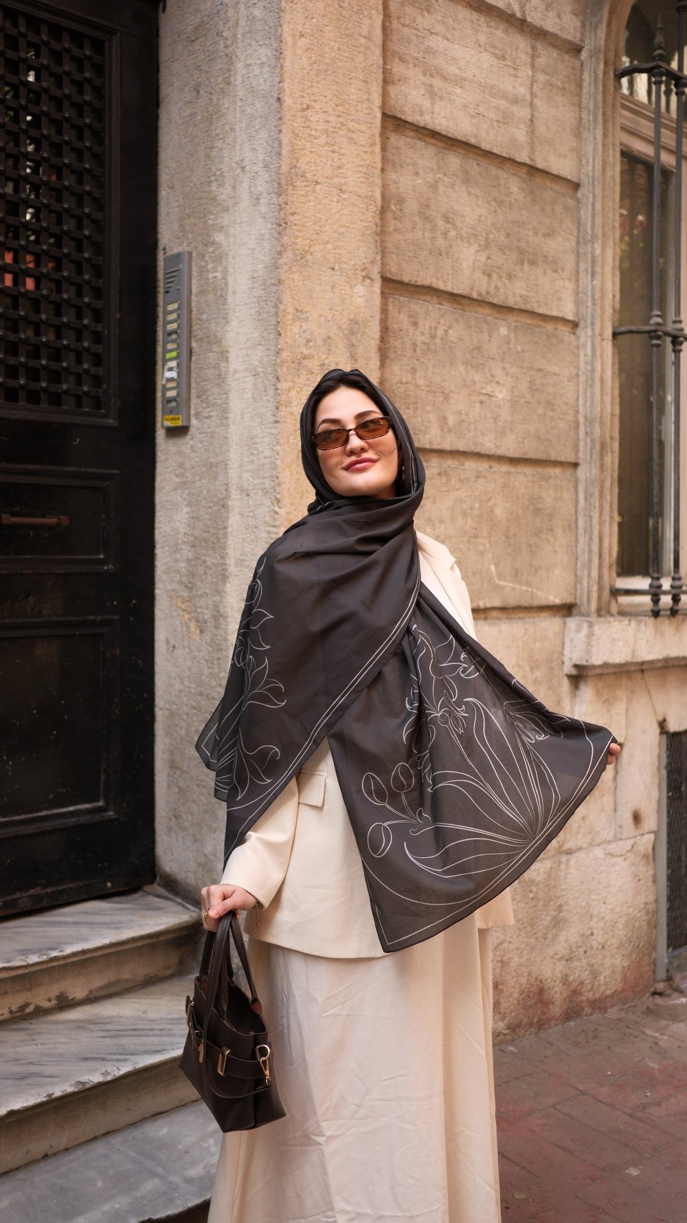 Saye Pamuk Şal Antrasit