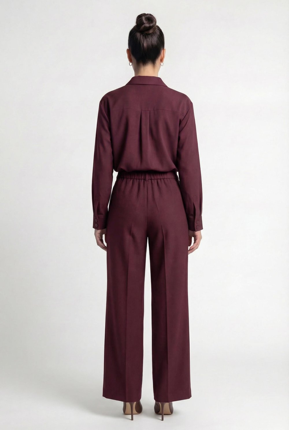 Bordo-ML48009 Bol Kesim Pantolon
