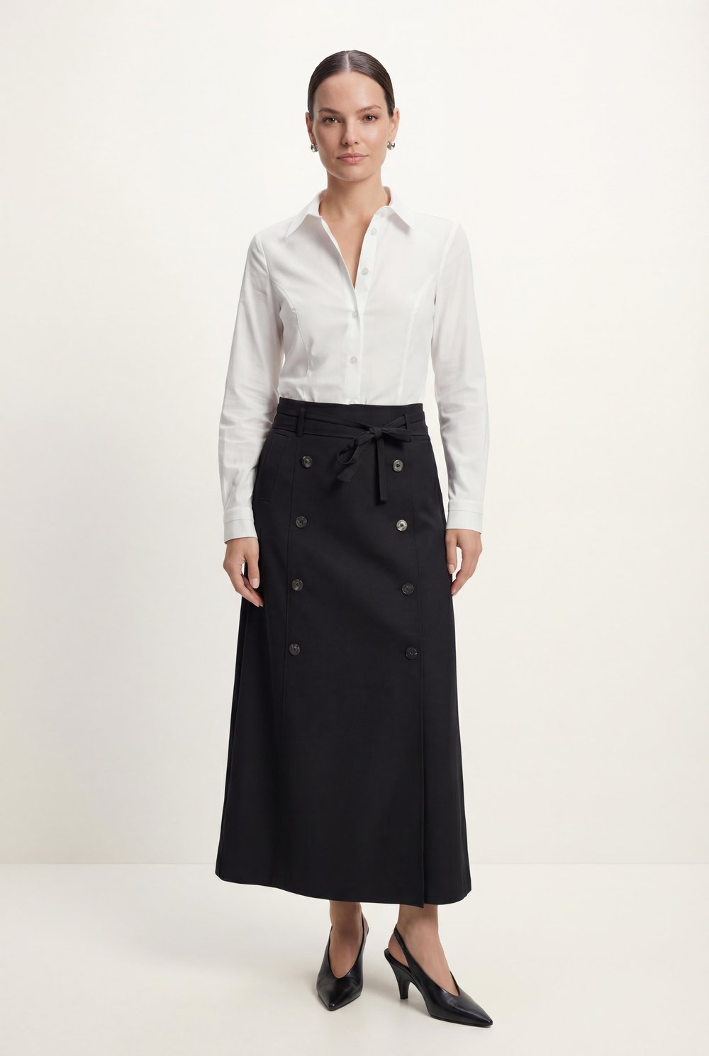 Ekru-ML28006 Fit Form Poplin Gömlek