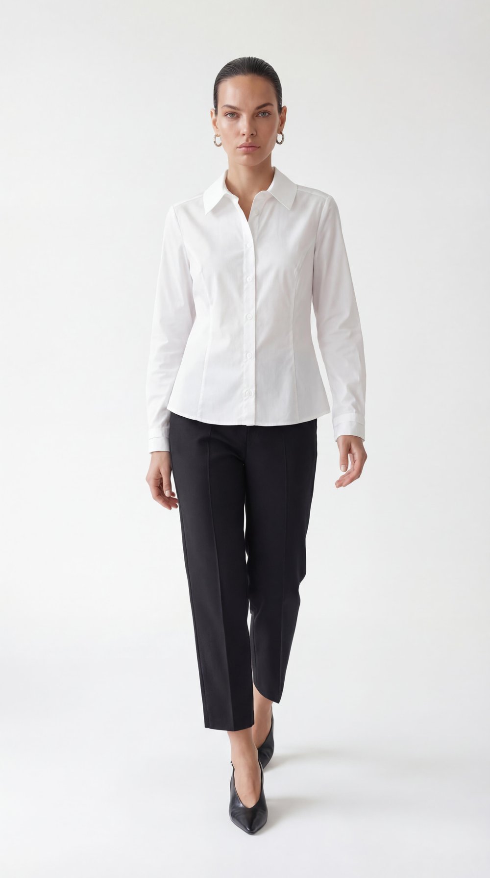 Ekru-ML28006 Fit Form Poplin Gömlek