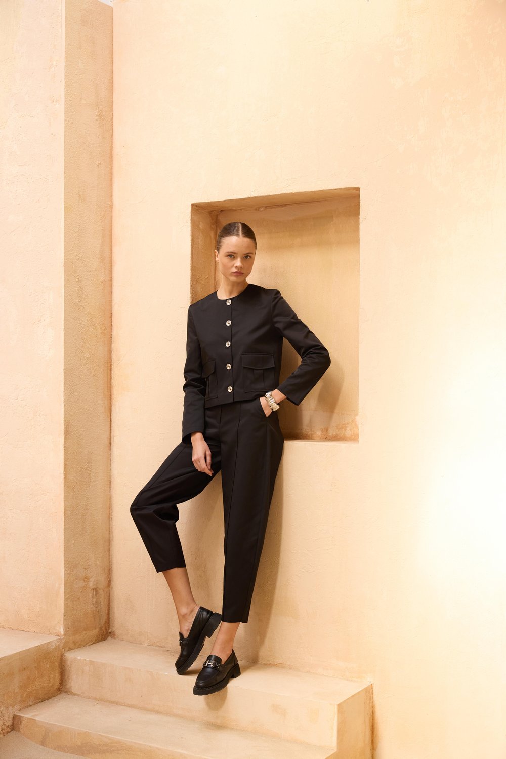 Siyah-ML48011 Balon Form Pantolon