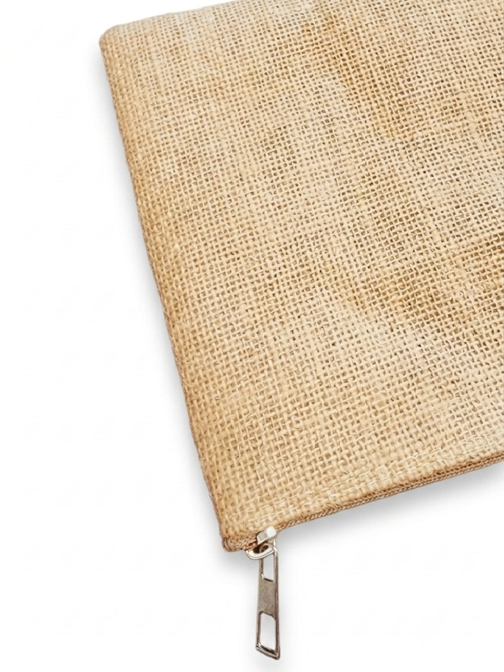 Kadın Jüt Hasır Kumaş Fermuarlı Portföy Clutch El Çantası