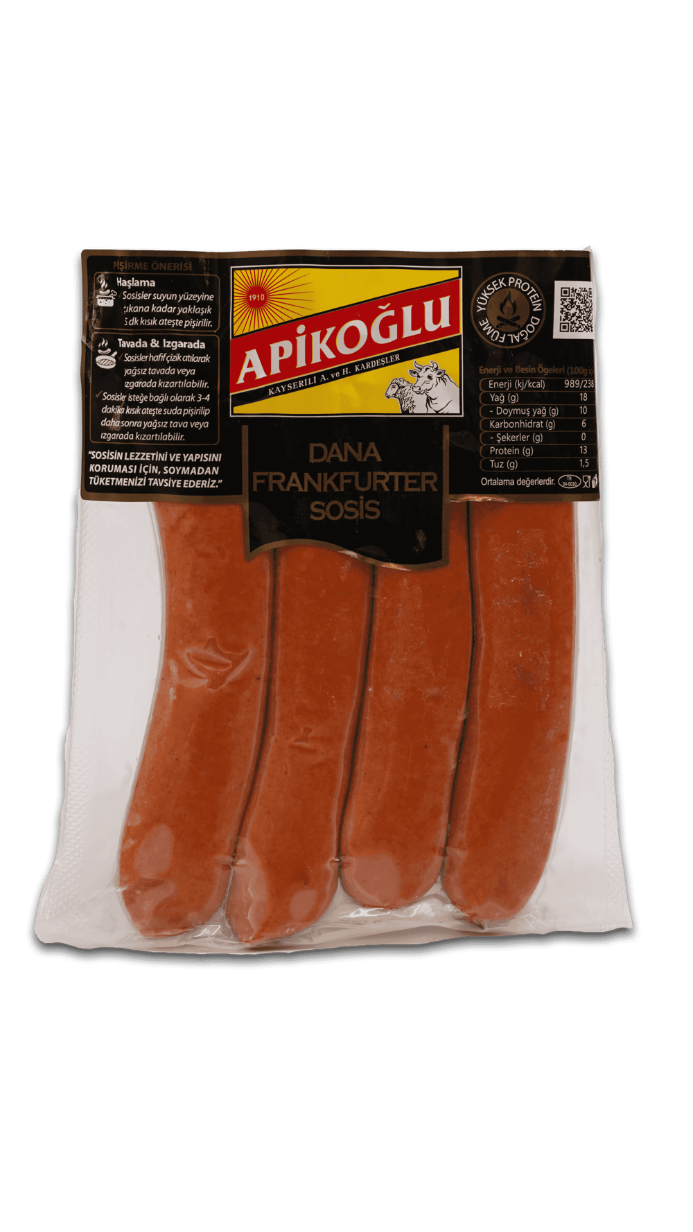 Apikoğlu Beef Frankfurter Sausage 250 G