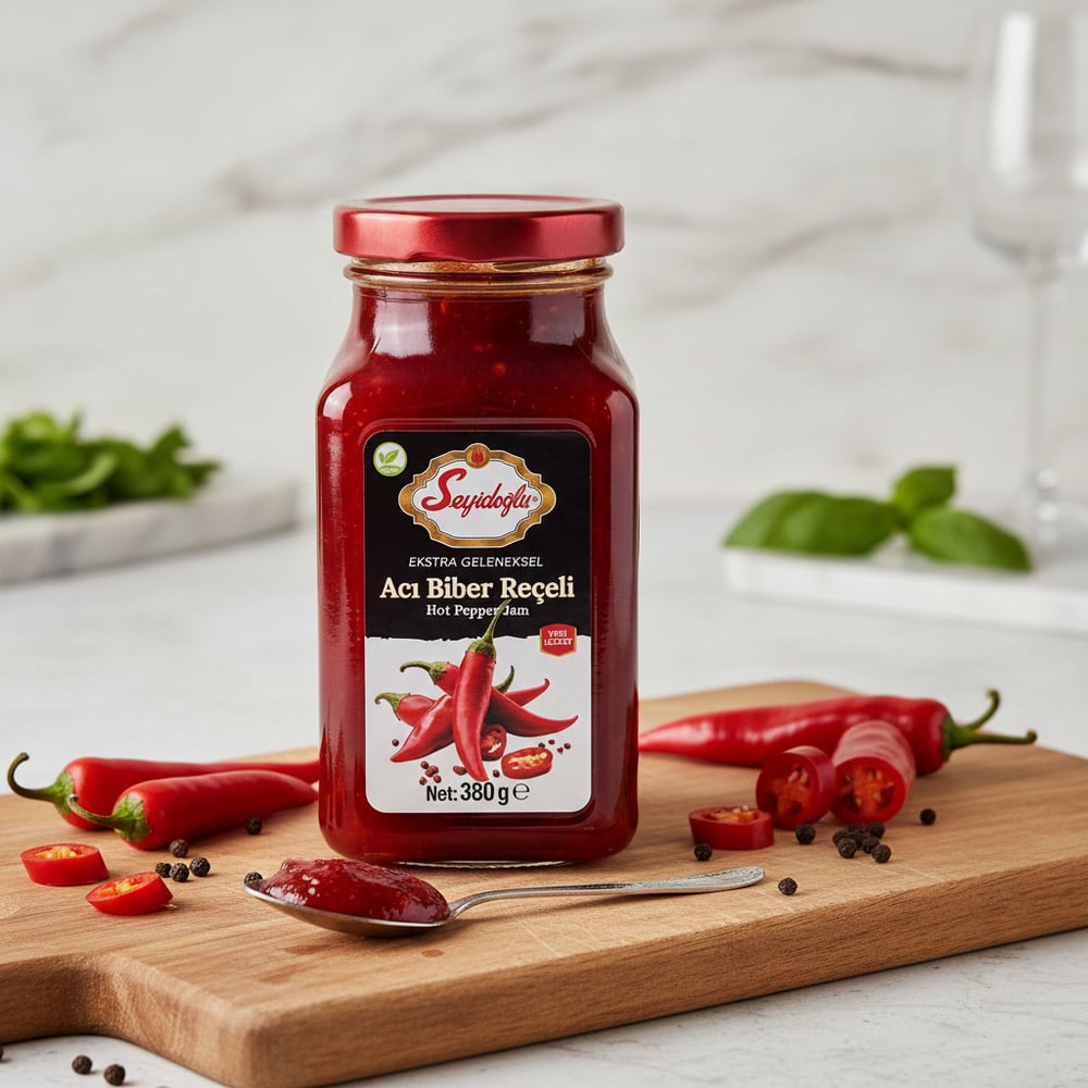 Seyidoğlu Acı Biber Reçeli 380g Ekstra Geleneksel Cam Kavanoz