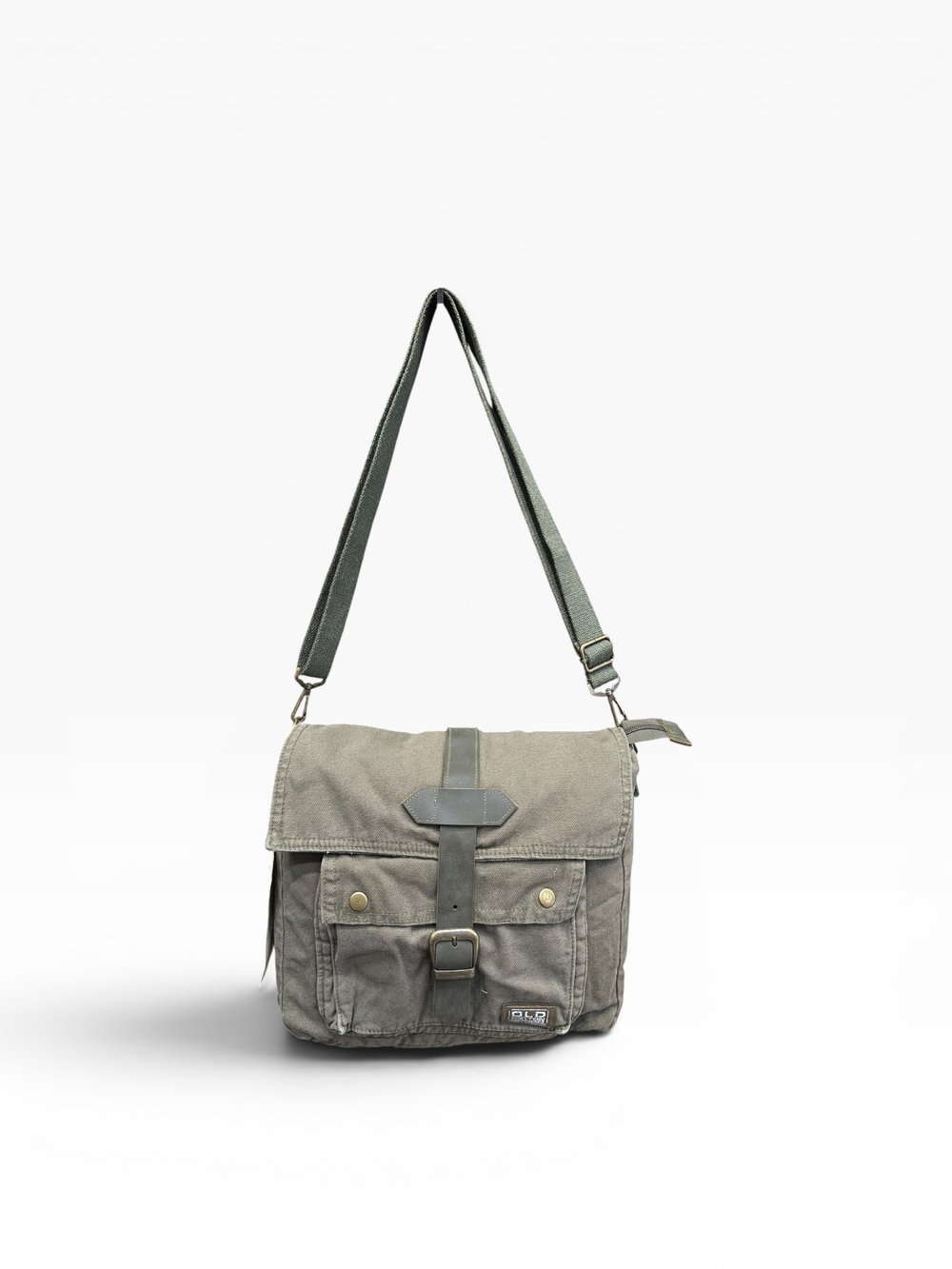 Old Cotton Cargo Kumaş Postacı Omuz Çantası Unisex Branco Bag Haki