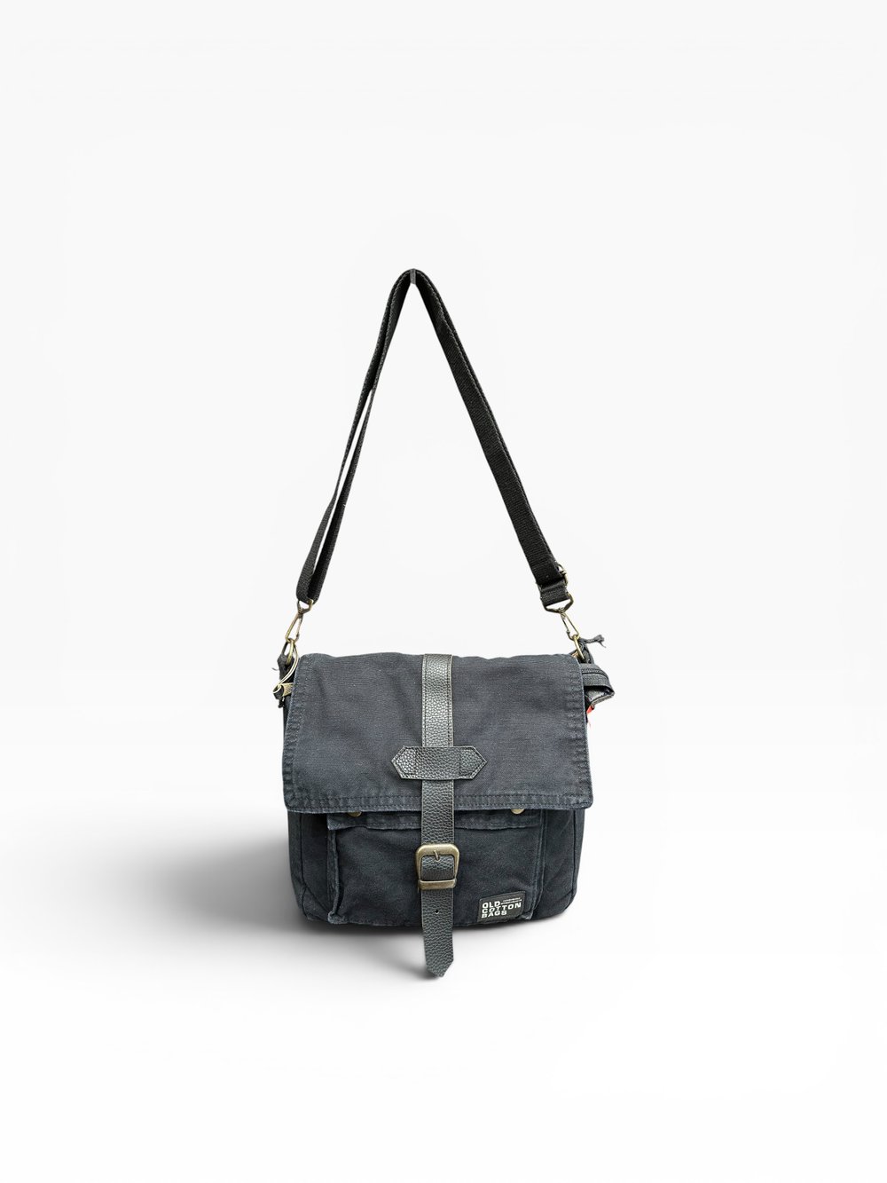 Old Cotton Cargo Kumaş Postacı Omuz Çantası Unisex Branco Bag Siyah