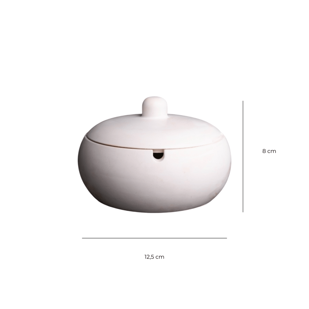 DM-08 Oval Ashtray Acrylax Tasarım Soft Beyaz Dekoratif Küllük - 1522560008