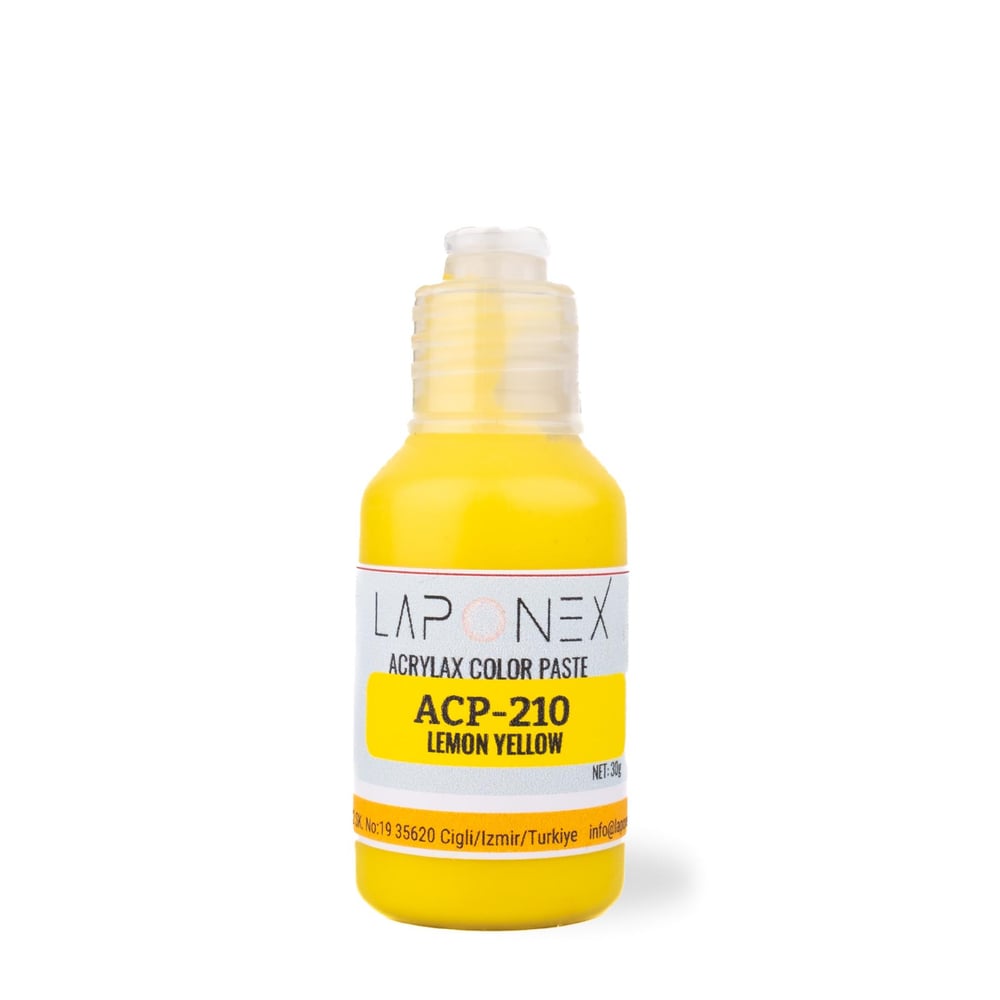 ACP-210 Lemon Yellow Su Bazlı Reçinelerle Uyumlu Yoğun Pigmentli Limon Sarısı Renk Pastası 30 g - 1522512101