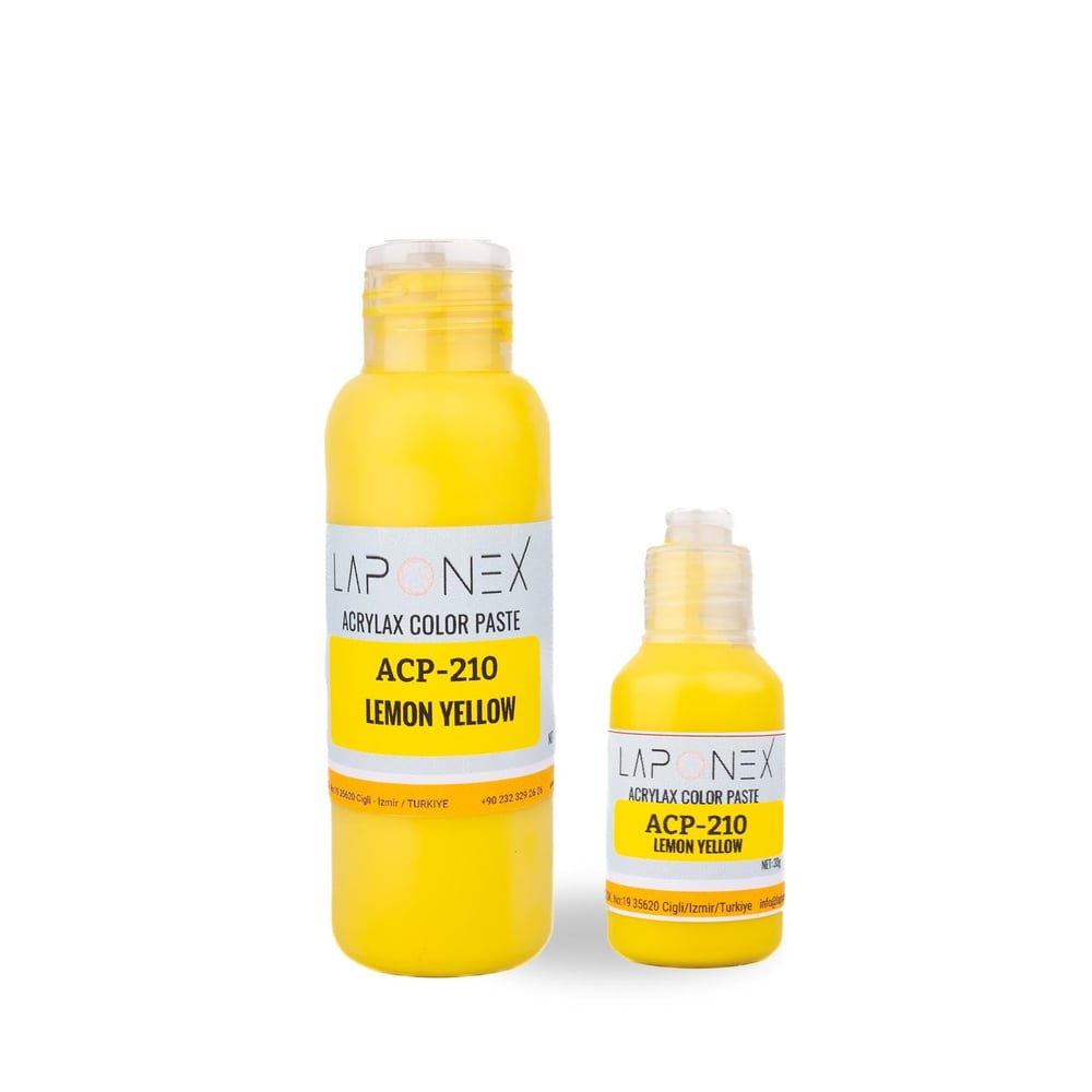ACP-210 Lemon Yellow Su Bazlı Reçinelerle Uyumlu Yoğun Pigmentli Limon Sarısı Renk Pastası 100 g - 1522512102