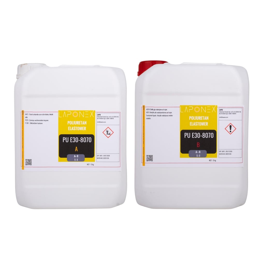 PU E30-8070 Polyurethane Elastomer 30 Shore Kalıp Döküm Esnek Poliüretan Reçine A+B 10 kg - 1522513008