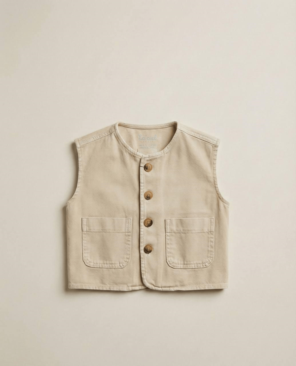 Denim Yelek-Krem