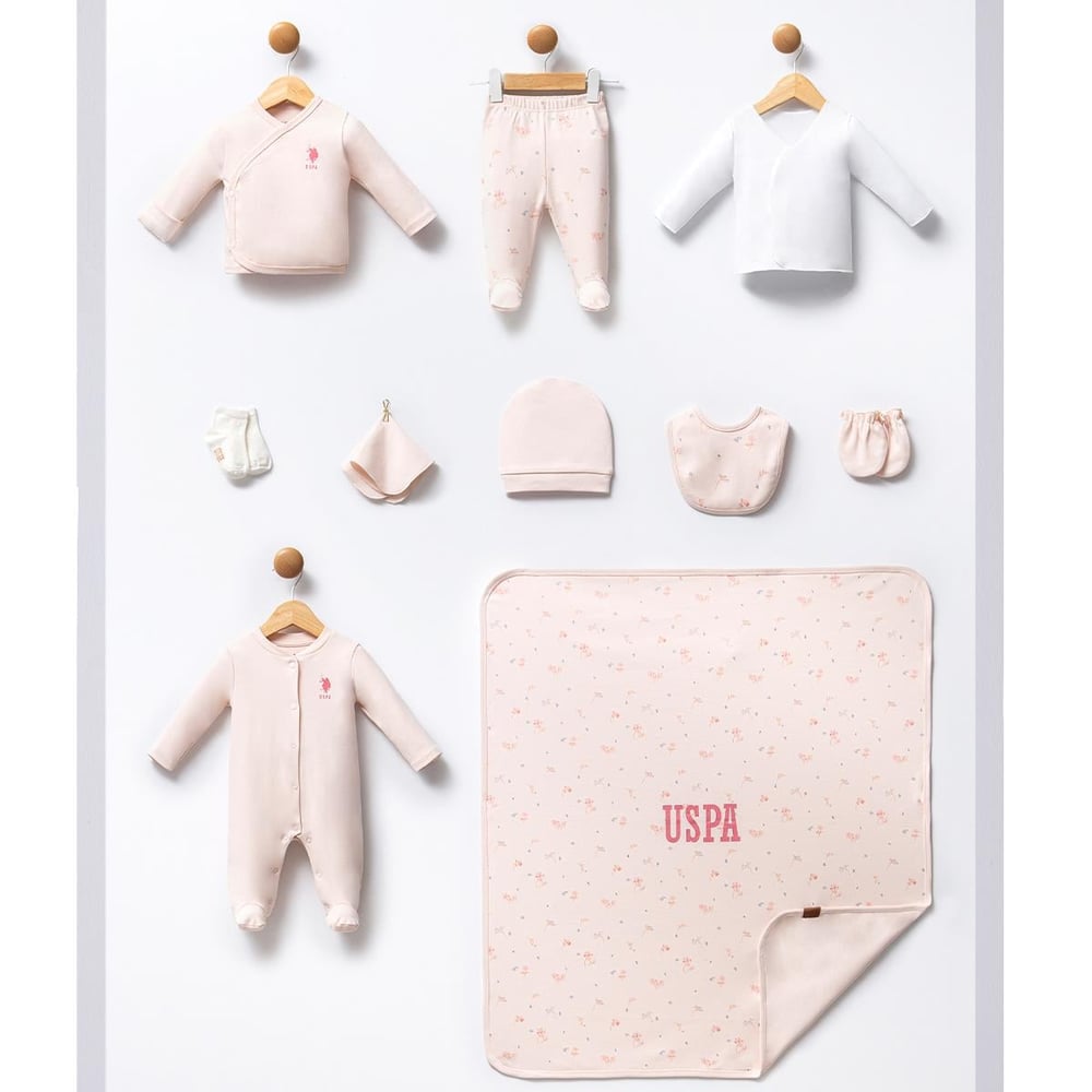 US POLO Kız Bebek Pudra Hastane Çıkışı 10'lu Set
