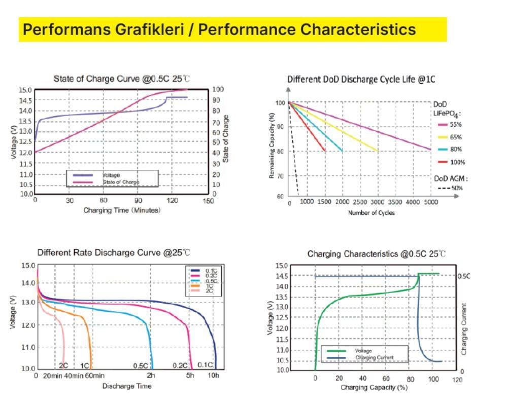 Gesper Energy 12V 200Ah LiFePO4 Batarya