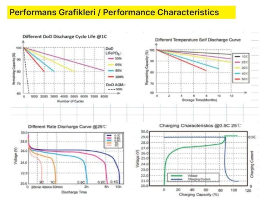 Gesper Energy 24V 100Ah LiFePO4 Batarya