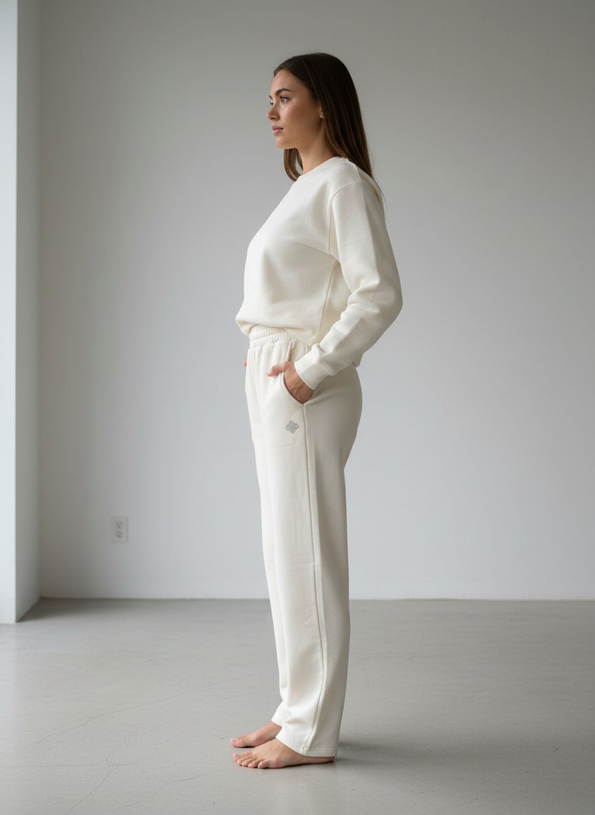The C.C. Ekru Oversize Fleece Jogger Eşofman Altı