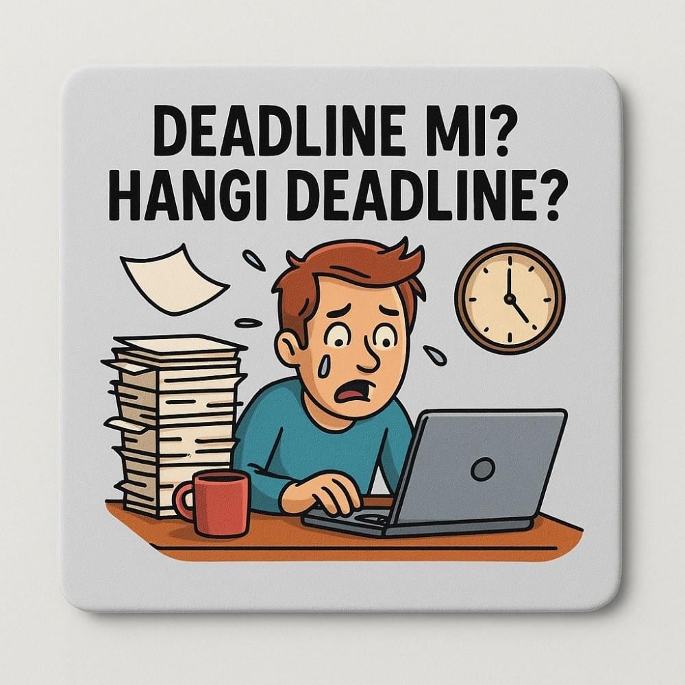 Deadline mı? Hangi Deadline? Bardak Altlığı - Kare PVC
