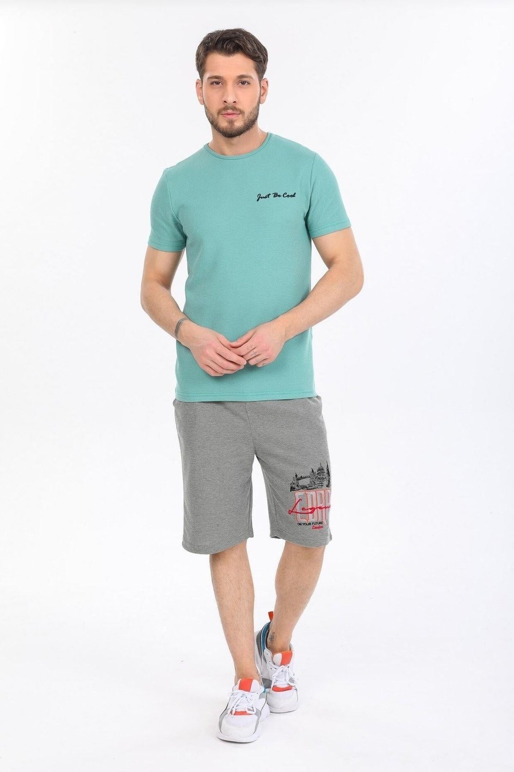 Just Be Cool Yazılı Bebe Mavisi T-shirt