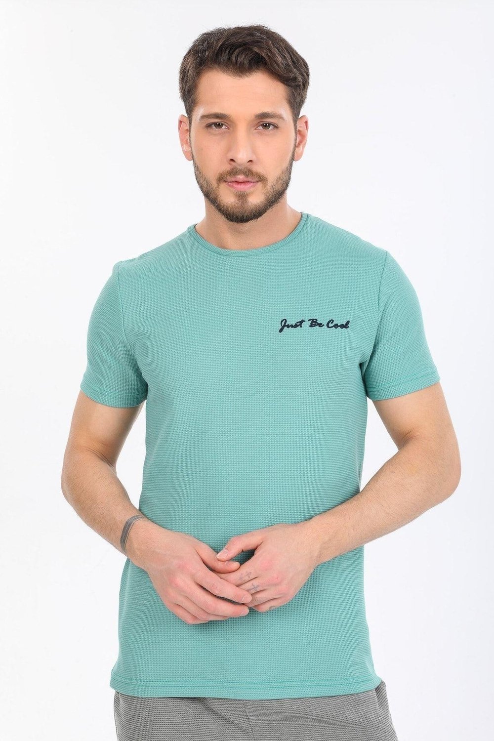Just Be Cool Yazılı Bebe Mavisi T-shirt