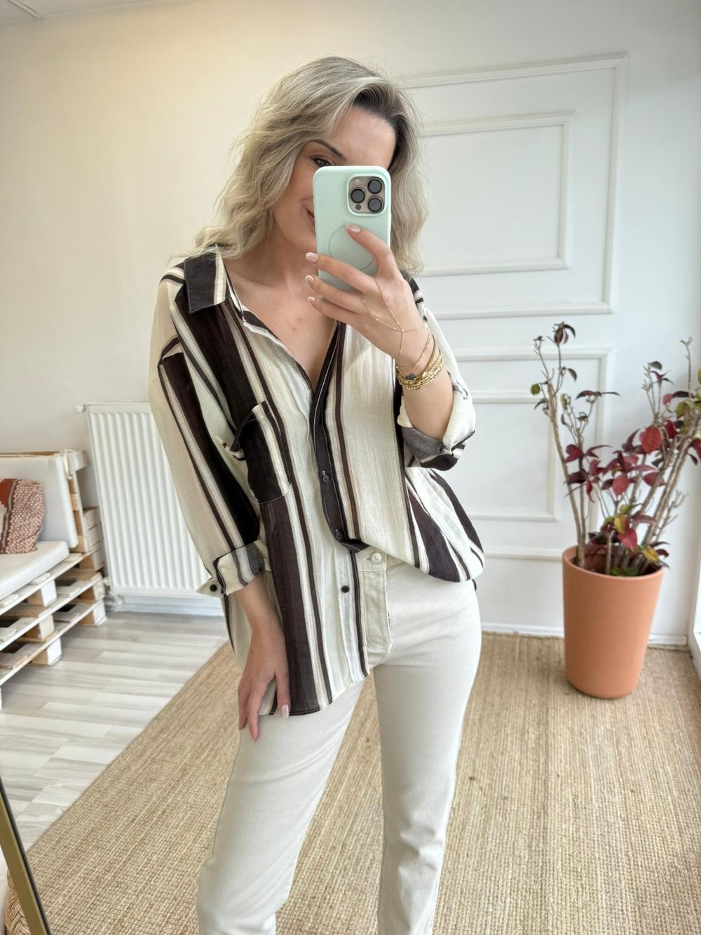 Keten Oversize Gömlek