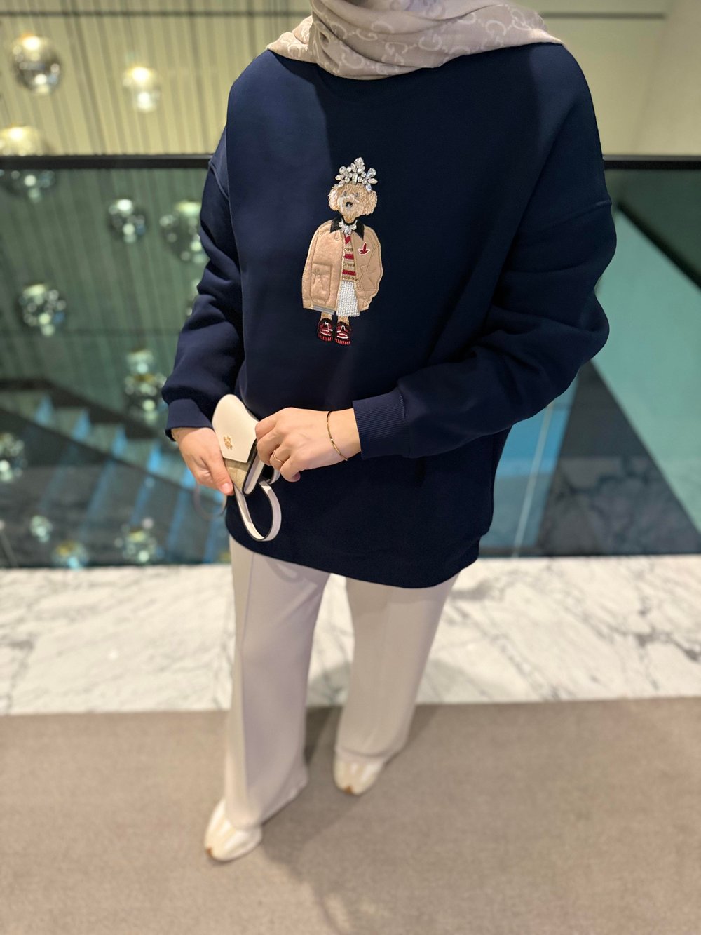 Beymn Taşlı Sweatshirt | Lacivert 