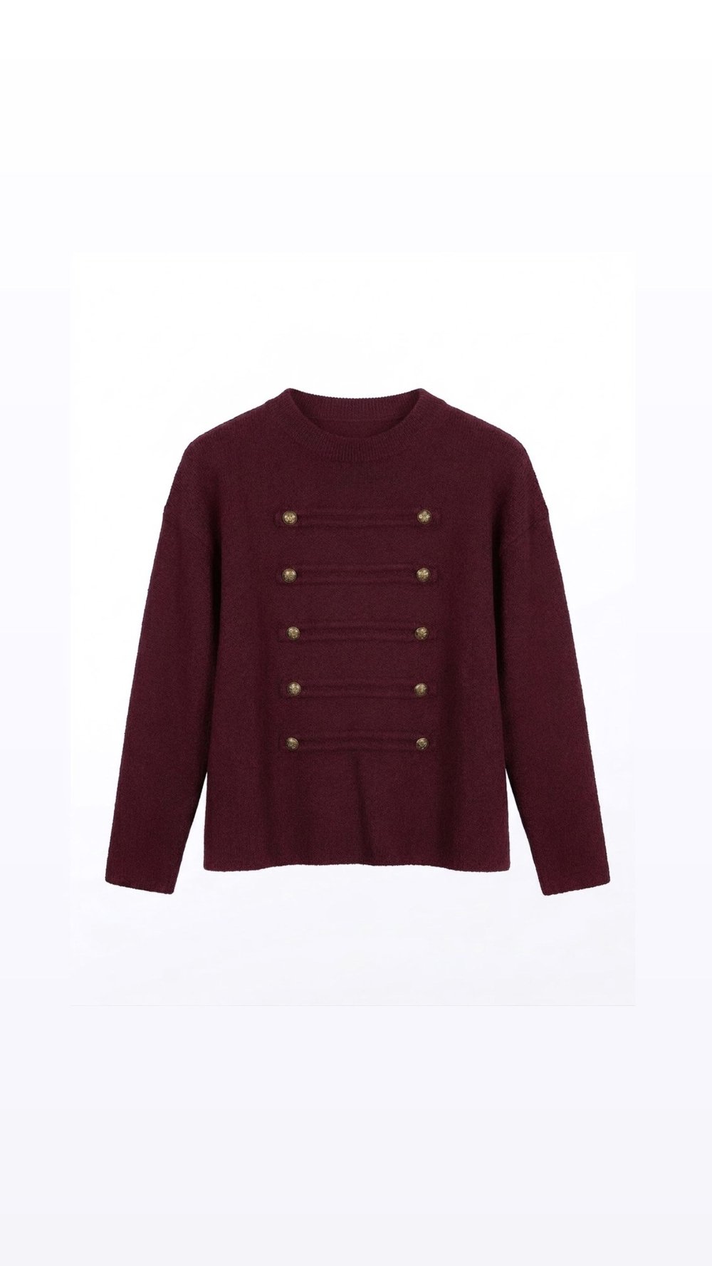Düğmeli Angora kazak - Bordo