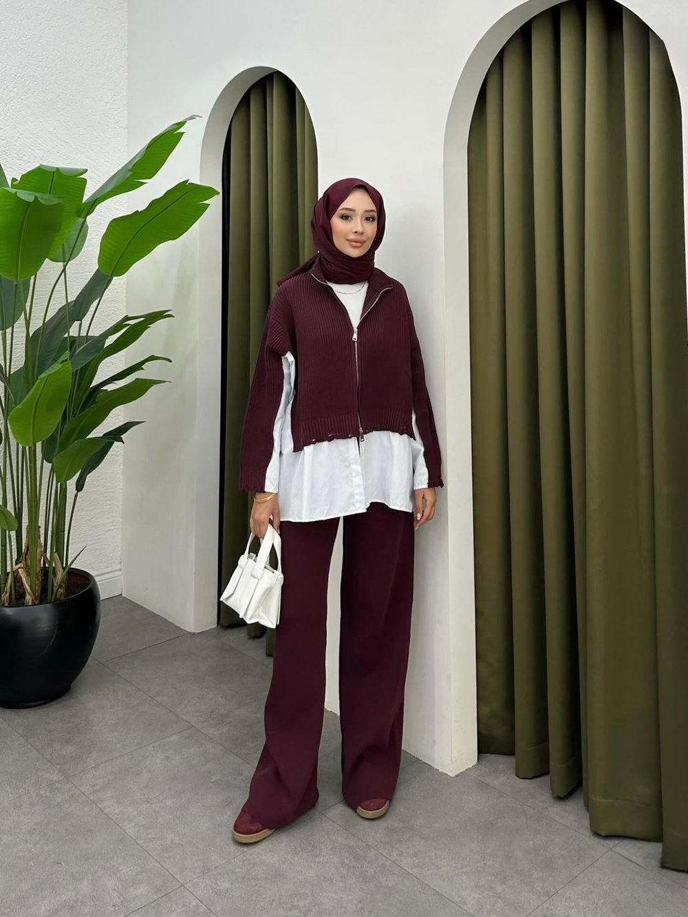 Garnili Triko Takım | Bordo