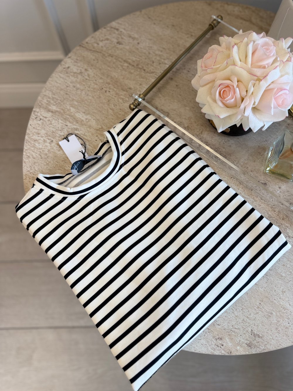 Oysh Çizgili basıc sweatshirt - Siyah